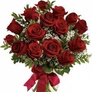 15 red roses with greenery | Flower Delivery Petrozavodsk